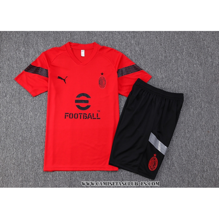 Chandal del AC Milan 22-23 Manga Corta Rojo - Pantalon Corto